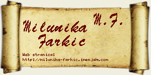 Milunika Farkić vizit kartica